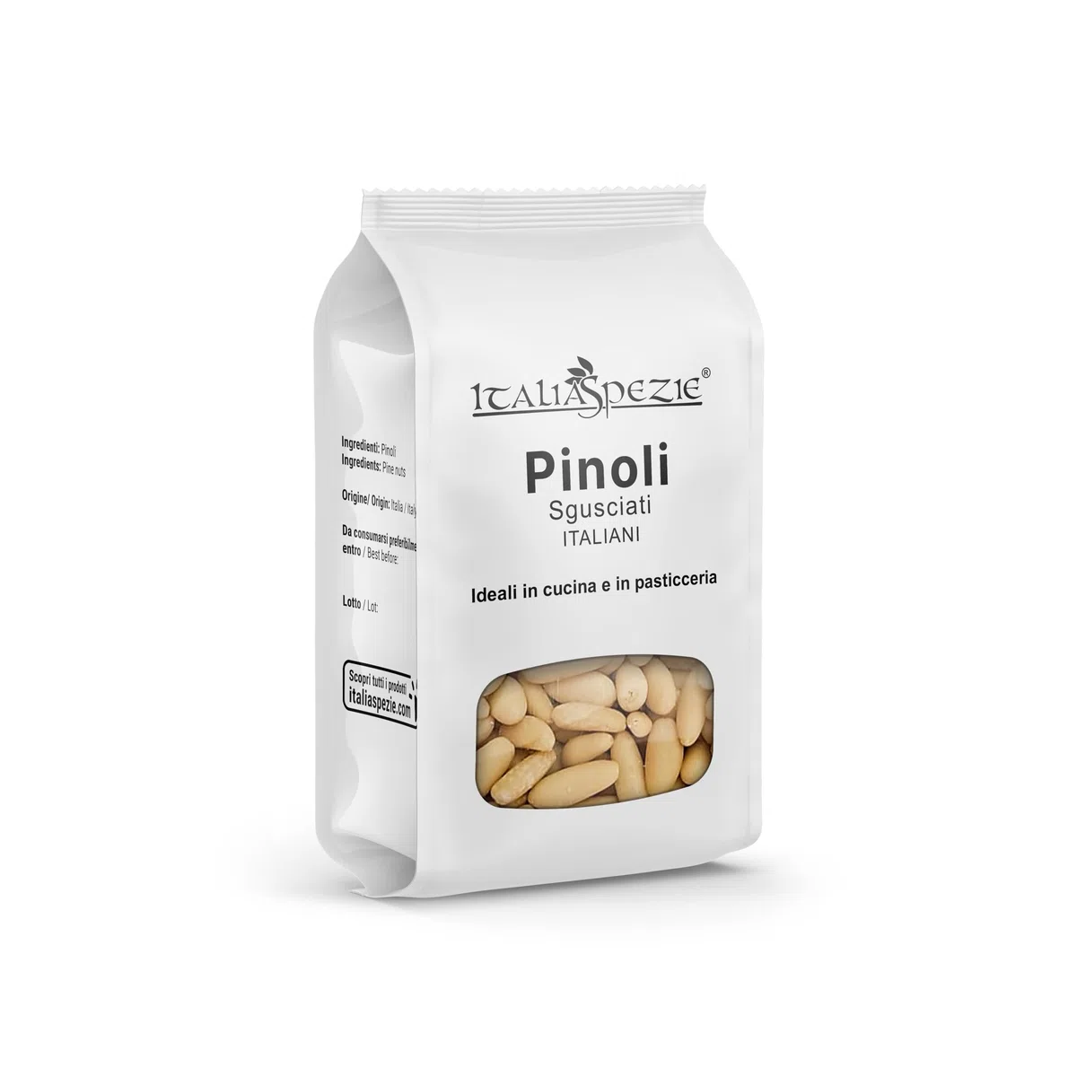 Pinoli sgusciati italiani, pacco da 100 g - Primissima qualità - frutta secca italiana al naturale, senza conservanti - senza sale - ideali per pesto alla Genovese - Italia Spezie