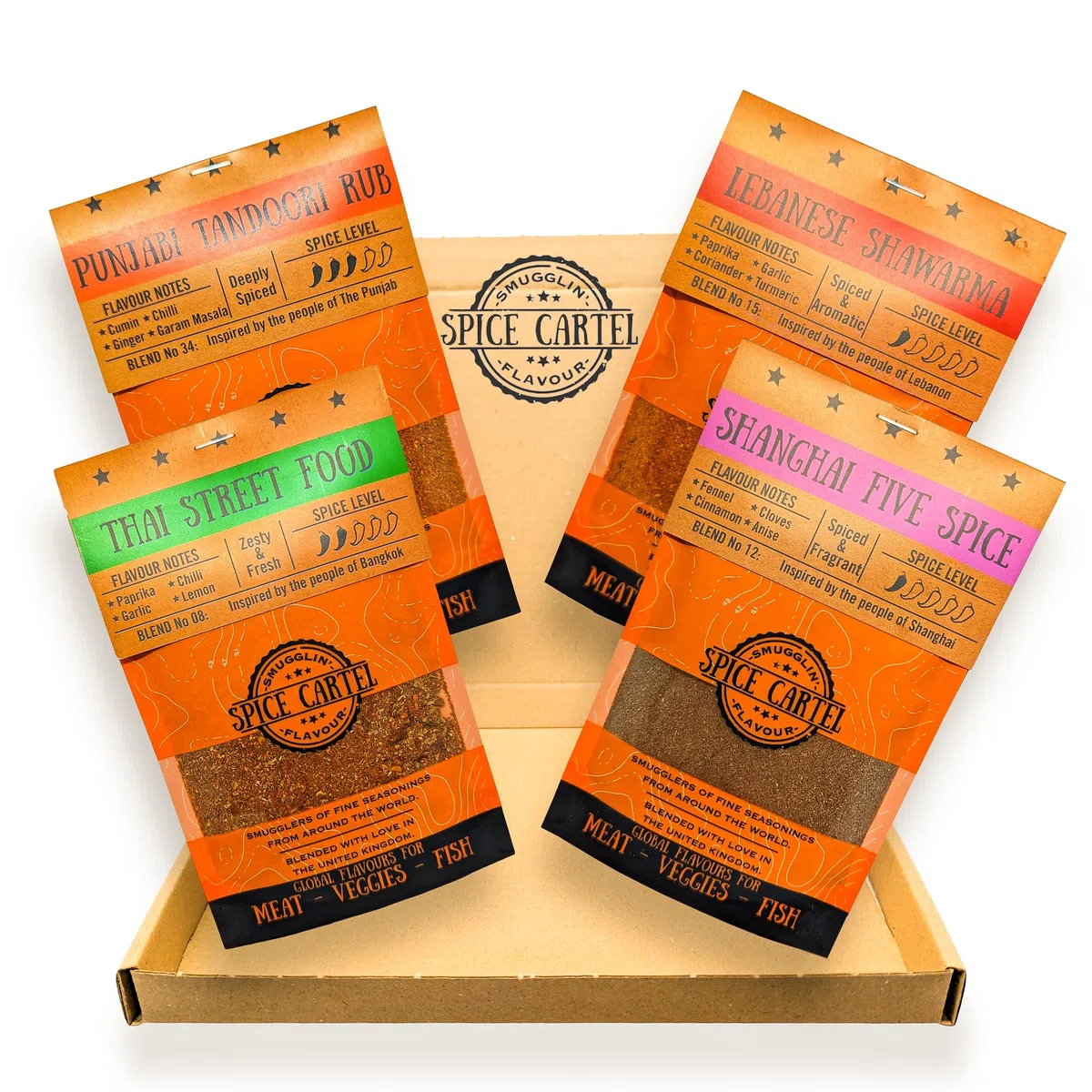 La collezione asiatica di Street Food di Spice Cartel di erbe e spezie artigianali si fonde da tutta l'Asia. Fatto a mano con amore nel Regno Unito. 4 * 35g di sacchetti ricostituibili.