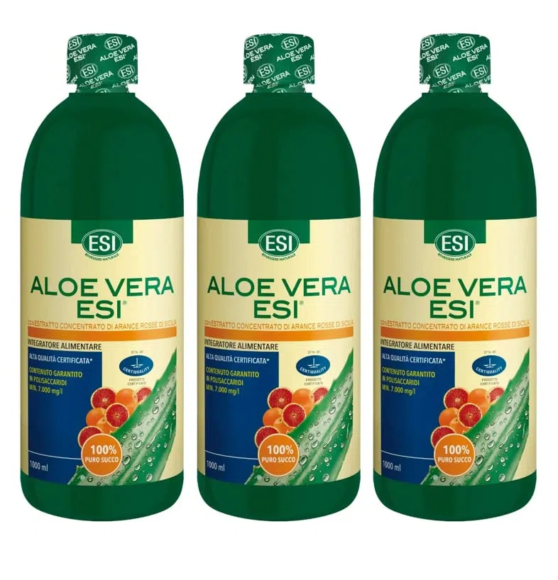 ESI Succo Aloe Vera con Arancia Rossa 3 confezioni da 1 litro