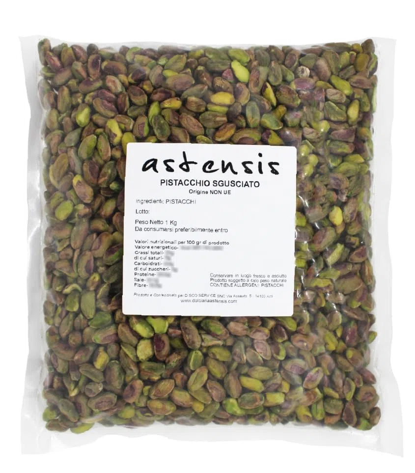 ASTENSIS Pistacchio Intero Sgusciato Naturale - 1000gr - Senza Sale - Per Gelateria Pasticceria Ricette Casalinghe Pistacchi Interi 1 Kg - Frutta Secca