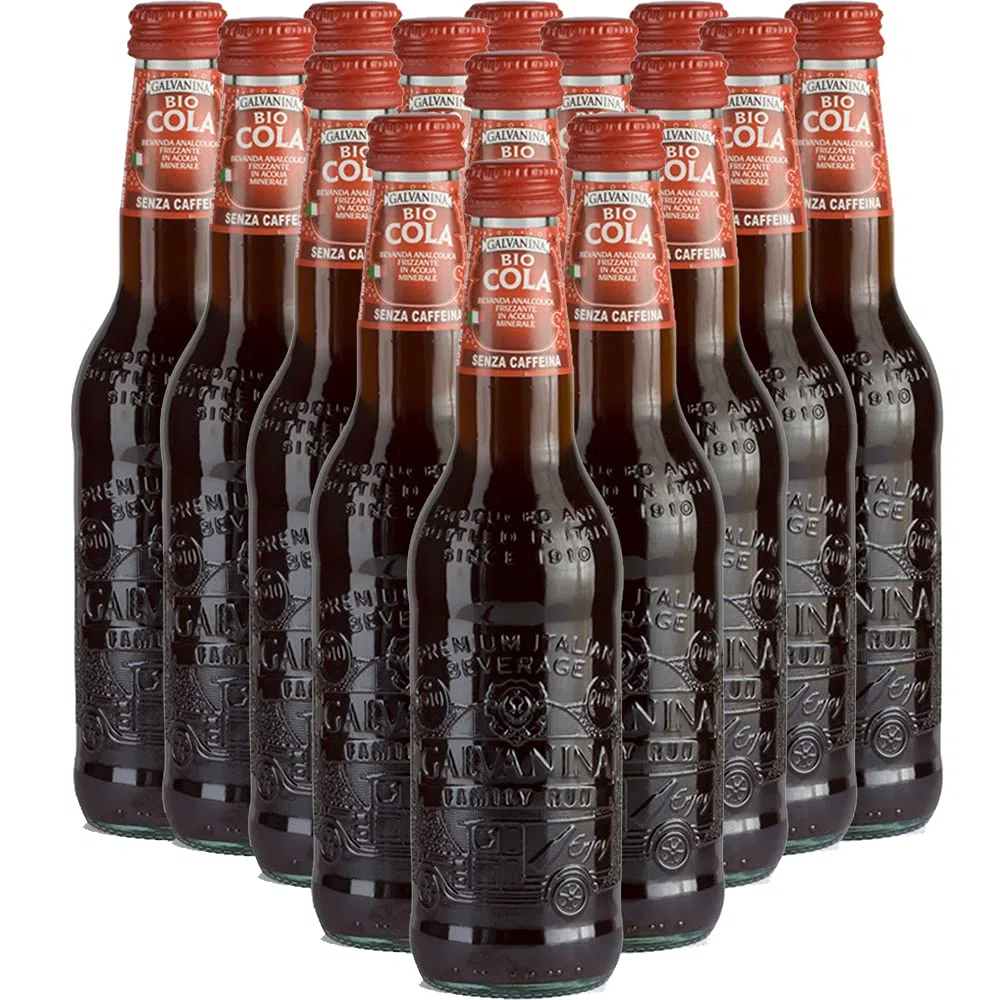 Cola Bio | Galvanina | 12 Bottiglie in Vetro Scolpito | 355 Ml | Eccellenza Italiana | Soft Drink | Bibita Biologica | Ingredienti per Cocktail