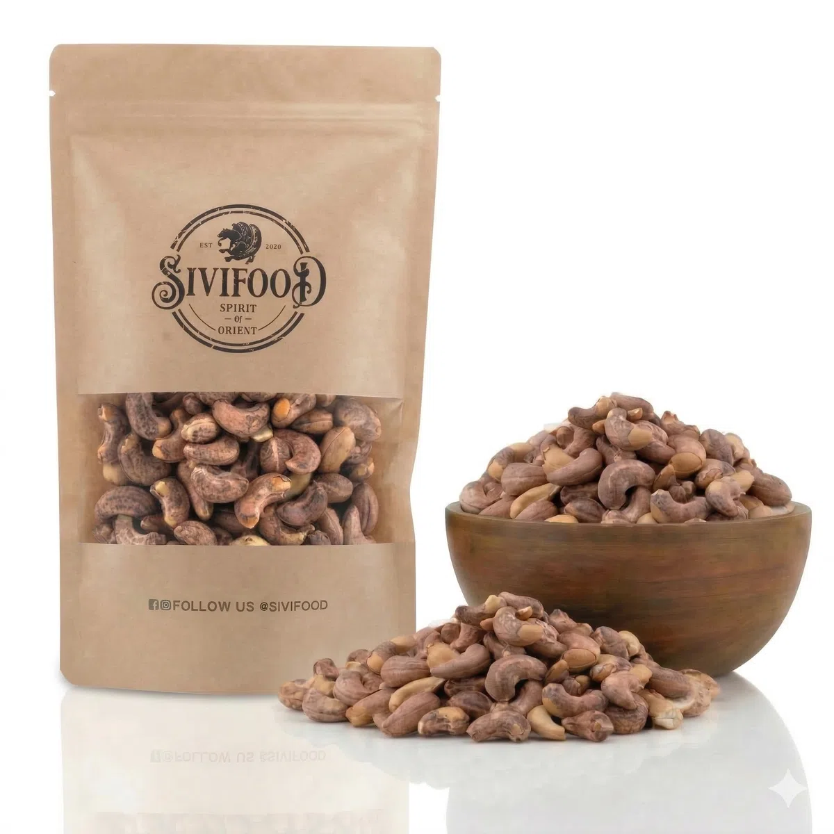 SIVIFOOD Anacardi Tostati con Pelle 1kg – Leggermente Salati, Snack Croccante e Naturale – Sapore Intenso, Ideali per Aperitivi e Spuntini 1000g