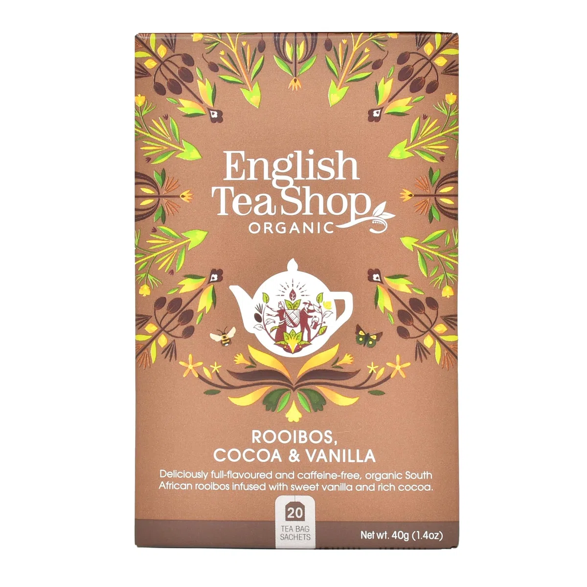 English Tea Shop Tisana Biologica di Rooibos con Cioccolato e Vaniglia Naturalmente Senza Caffeina Premiata Collezione di Té Raccolti a Mano dallo Sri Lanka - 3 x 20 Sachets (120 Gram)