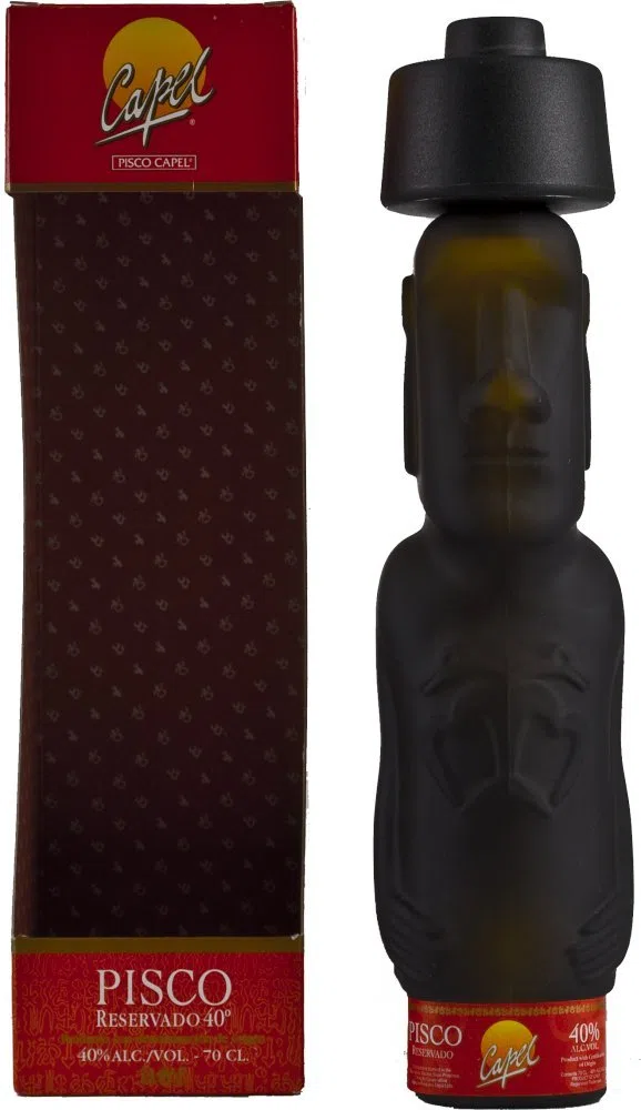 Pisco Capel Moai Statua con confezione regalo, 700 ml
