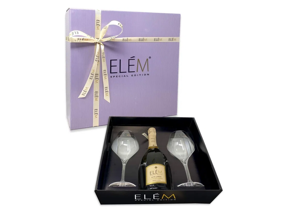 ELÈM Alta Langa DOCG Pas Dosè + 2 Bicchieri Premium Pack 1 X 750 ml