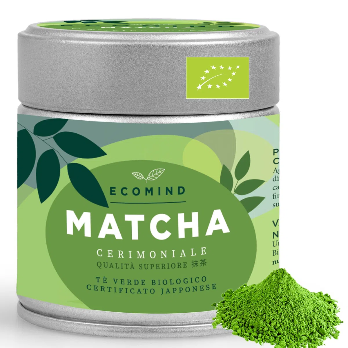 BIO Tè Matcha Cerimoniale - Giapponese Provenienza Uji Kyoto 30g – Tè Verde Matcha Certificato EU BIOLOGICO del 1 raccolto macinato a pietra – Ideale per la preparazione di un te matcha squisito