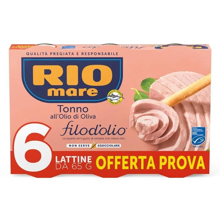 3 × Tonno all'Olio di Oliva, Qualità Pinne Gialle, Filo d'olio 6 lattine da 65 gr