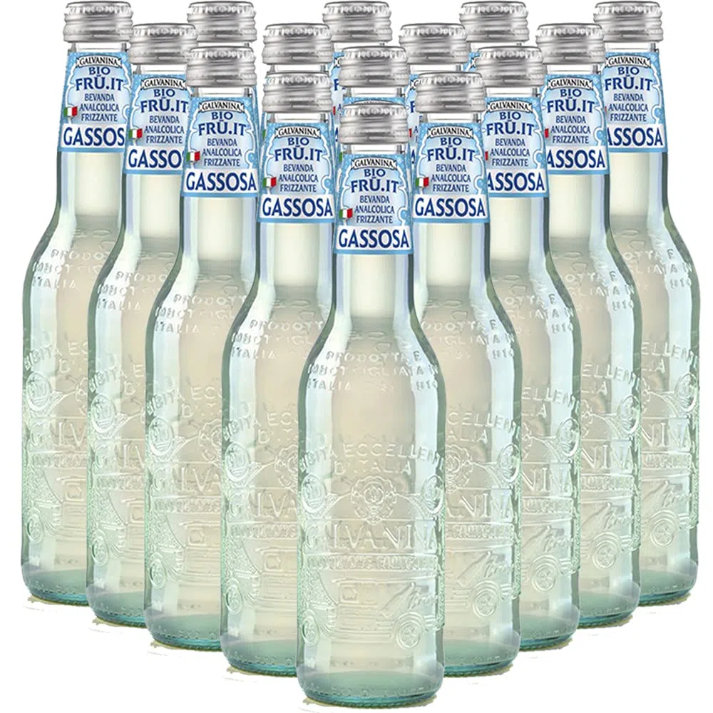 Gassosa Bio | Galvanina | 12 Bottiglie in Vetro Scolpito | 355 Ml | Senza Calorie | Eccellenza Italiana | Soft Drink | Bibita Gassata Biologica | Ingrediente per Cocktail