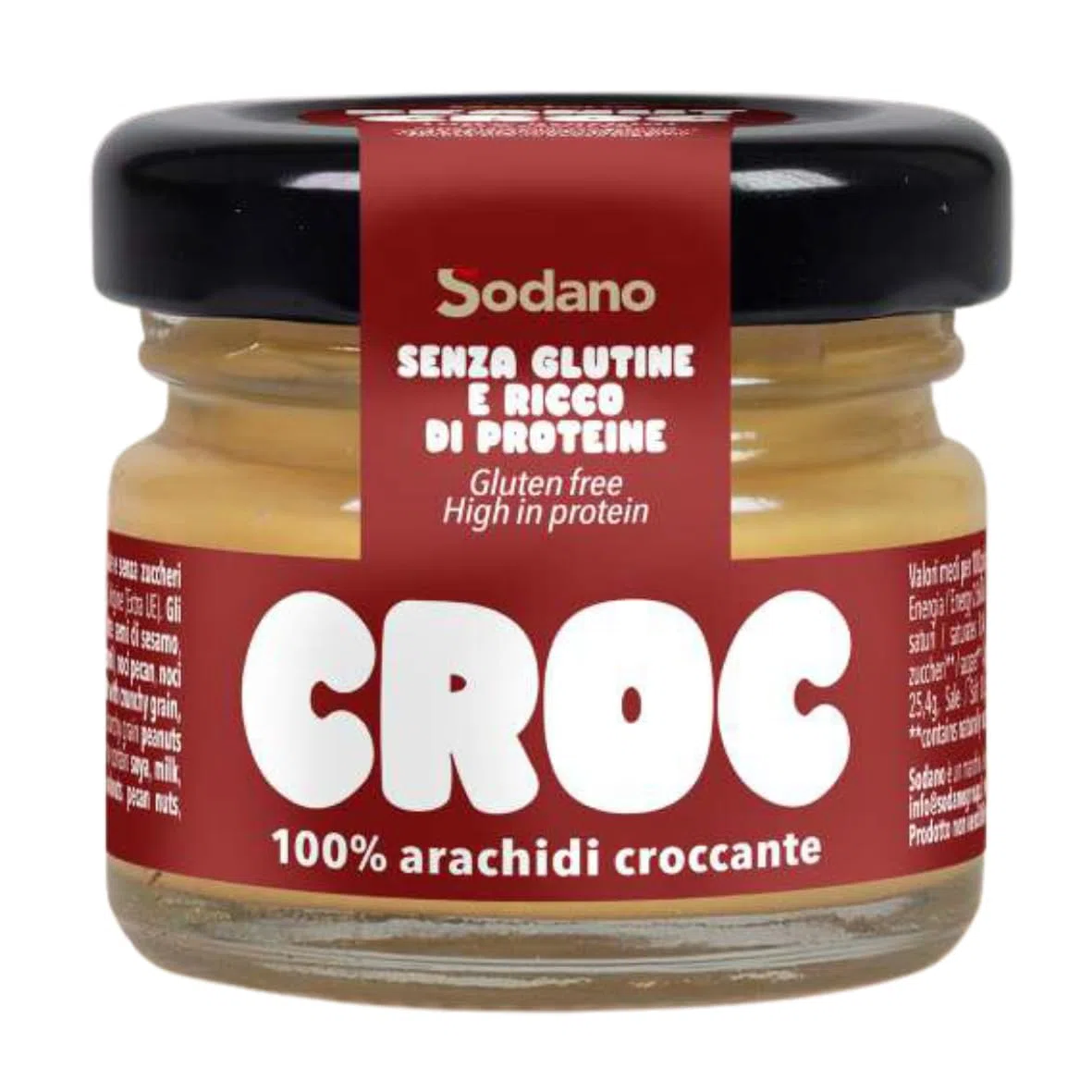 Crema D'Arachidi Croccanti Sodano 100% Arachidi Croccanti 45 Barattolini da 20 g