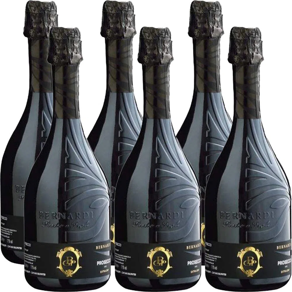 Prosecco Treviso Doc Extra Dry | Bernardi | Bollicine Italiane | 6 Bottiglie 75Cl | Perlage Fine | Aperitivo di Qualità | Idea Regalo