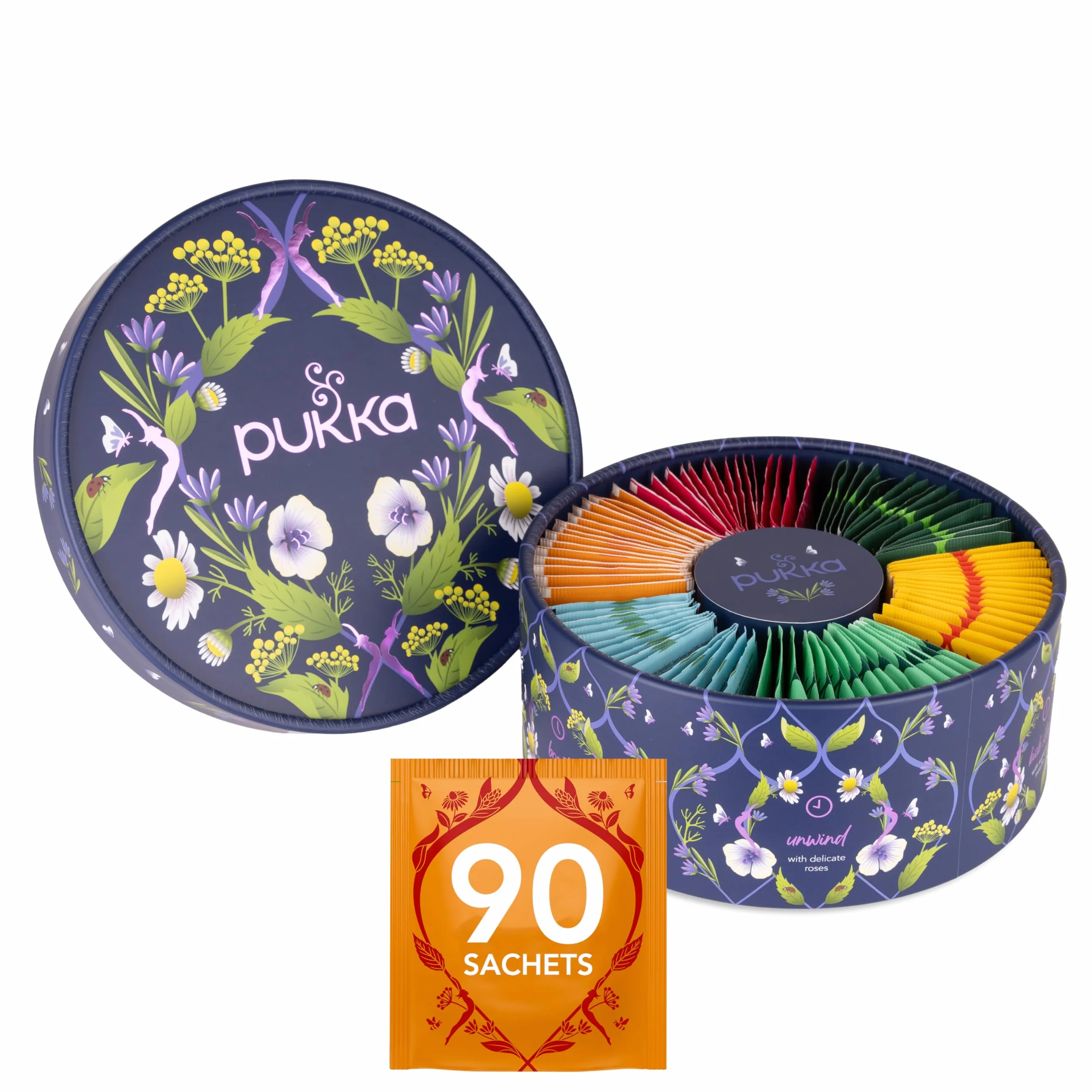 Tisane, Premium Selection Box, Benessere dalla Mattina alla Sera, Confezione Regalo di Tisane Biologiche Assortite, 6 Gusti, Perfetto per il Benessere Quotidiano, Idea Regalo 90 Fltri