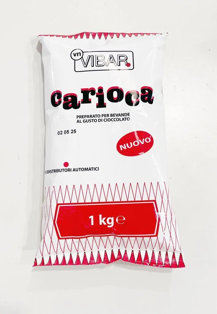 VIBAR CARIOCA CACAO - CIOCCOLATO SOLUBILE ISTANTANEO - Preparato Zuccherato per Distributori Automatici - Cartone 10 Buste da 1 kg -