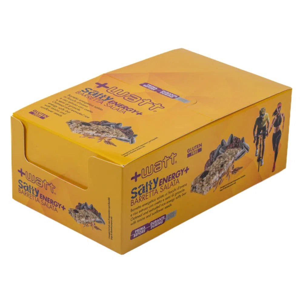 Salty Energy+ Barretta Energetica Salata 33 g con fiocchi d’avena e riso estruso con uvetta e semi di girasole. Gluten Free - Box da 24 Barrette
