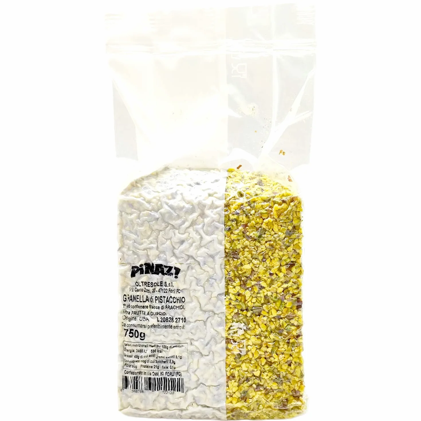 Oltresole, Granella di Pistacchio Crudo al Naturale 750 g, Pistacchio Macinato Senza Sale, Ideale per Guarnire Dolci e Piatti Salati, Frutta Secca Tritata Selezionata in Confezione Sottovuoto