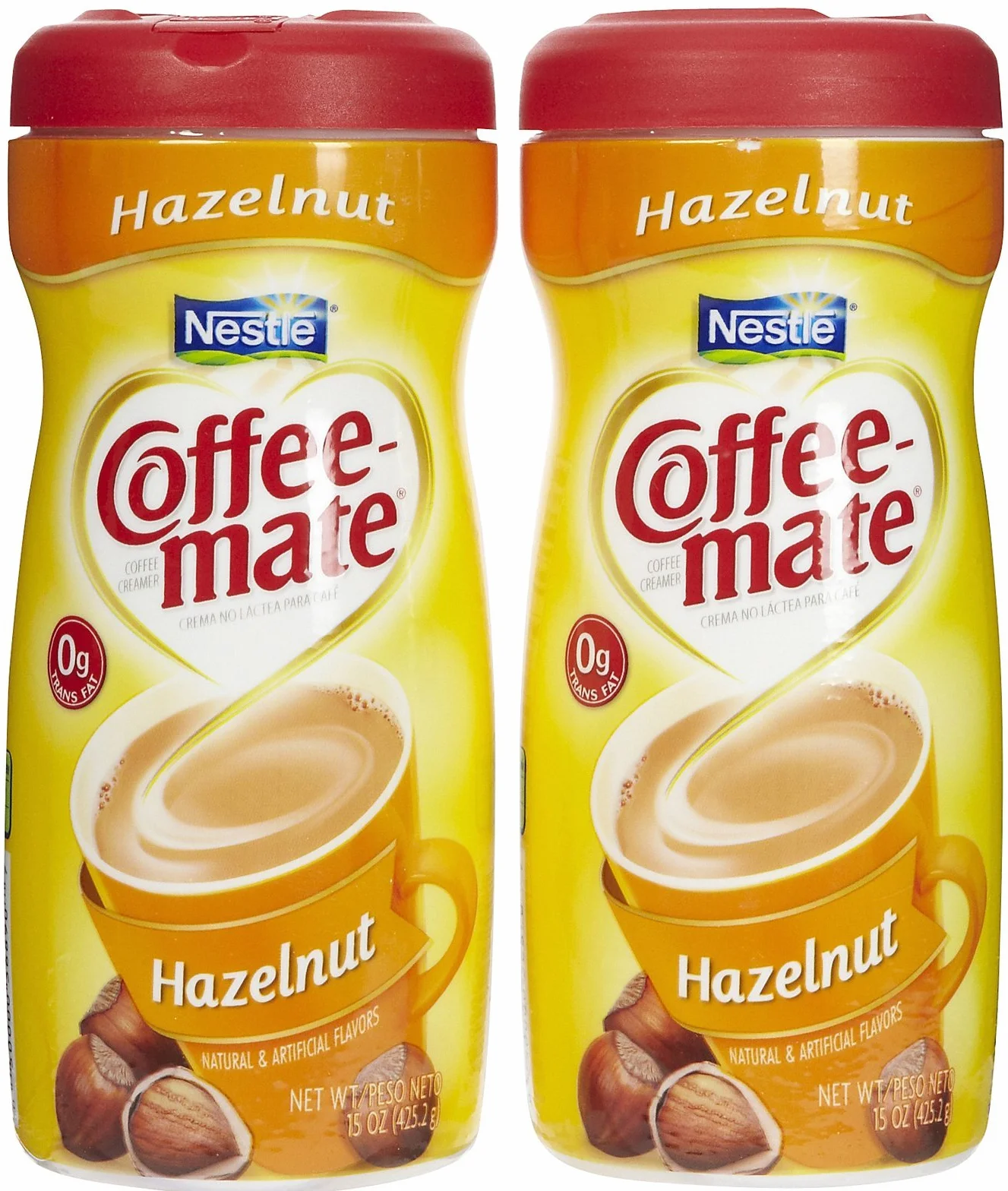 Coffee-mate Contenitori di Crema in Polvere - Nocciola - 425 g - Confezione da 2