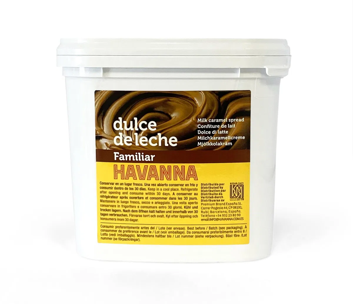 Havanna | Dulce de Leche Familiare | Senza Glutine | Senza Coloranti né Aromi Artificiali | Secchiello | 1 kg