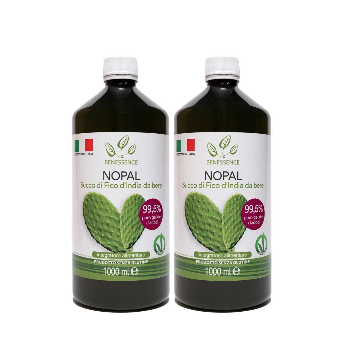 Benessence - Succo di Fico d’India da bere al 99,5% -Nopal – Equilibra il peso corporeo - 2L