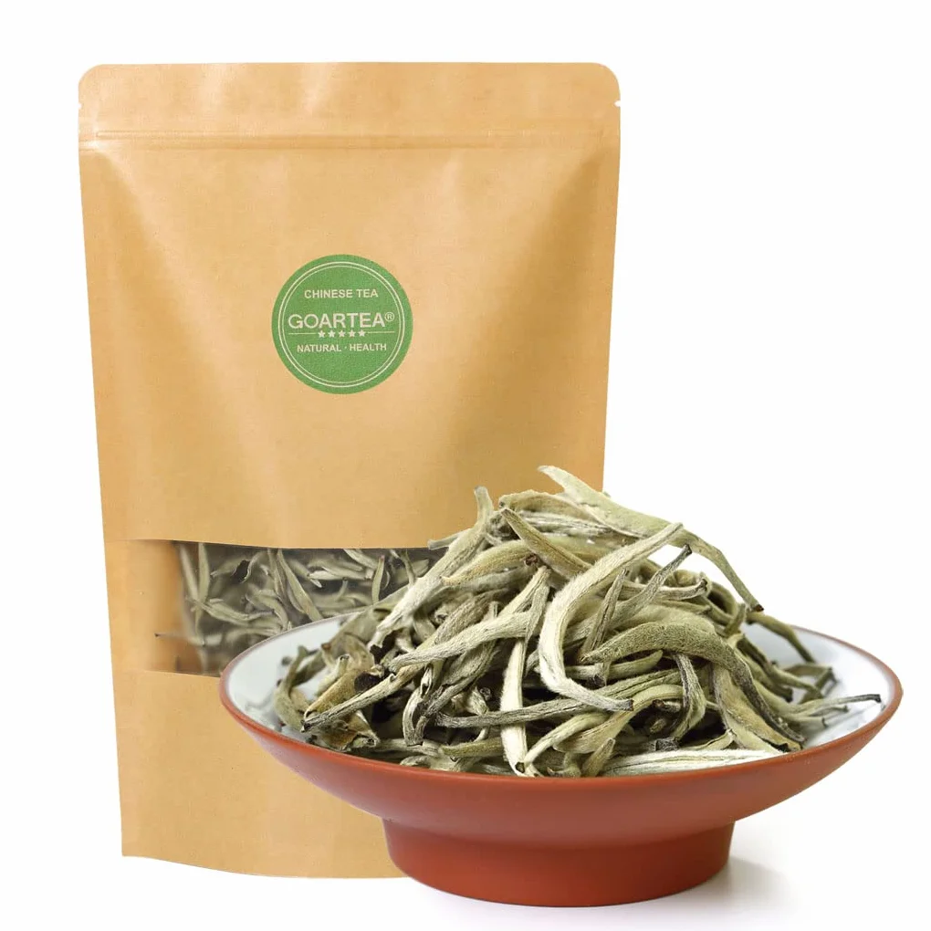 GOARTEA 150g (5.29 Oz) Premium Chinese Bai Hao Yin Zhen - Baihaoyinzhen Silver Needle White Loose Tea - Tè Bianco