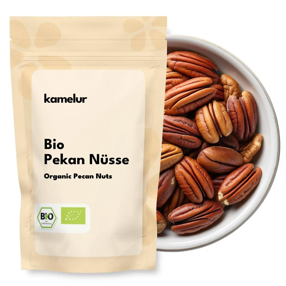 Kamelur Noci Pecan BIO A Metà, Non Trattate E Senza Additivi 1 Kg (Confezione Da 1)