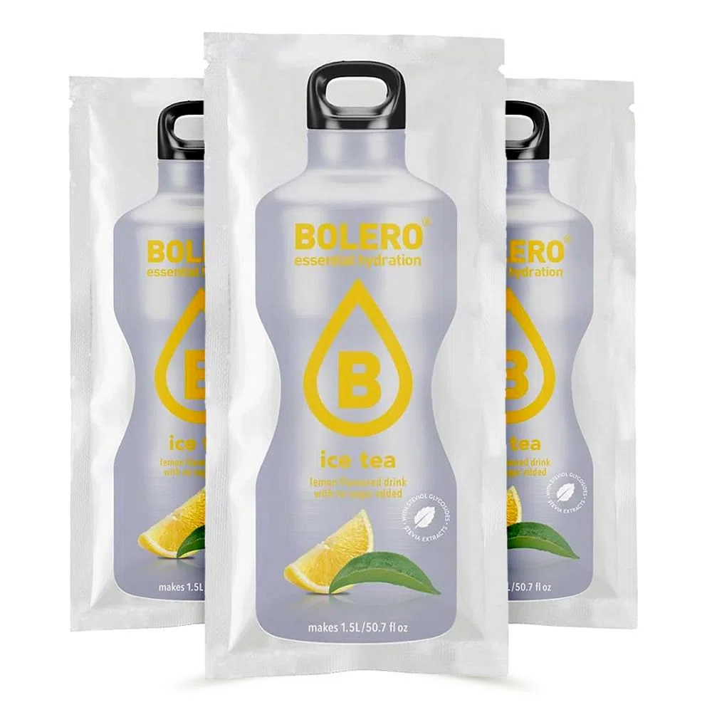 BOLERO Drinks 96 bustine da 8 grammi gusto Ice Tea Lemon - Preparato istantaneo per Bevande con Stevia e Vitamina C e Senza Zucchero