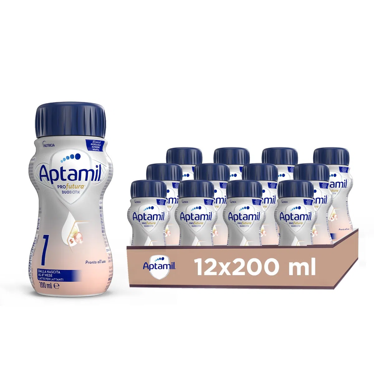 APTAMIL PROFUTURA Duobiotik 1 - Latte di Partenza Liquido per Lattanti dalla Nascita al 6° mese - 12 Confezioni da 200 ml