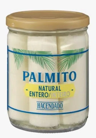 Palmito Naturale Intero, Cuori di Palma in Vetro, 410g, 1 Pezzo, pack 3