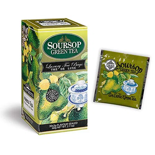 Tè Verde al Soursop Tea Mlesna - Confezione da 180 filtri salvaroma laminati in 6 comodi dispenser da 30 filtri l'uno - Il benefico tè verde di Ceylon di alta montagna con essenze naturali di soursop