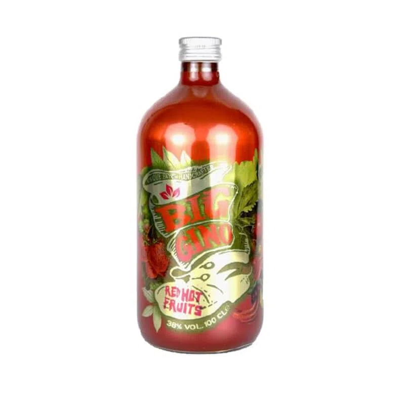 Big Red Hot Fruit - Gin ottenuto dalla macerazione di fragole e un pizzico di peperoncino della Puglia - Ottimo gin per cocktail esotici e pestati – 1litro - 38% vol.