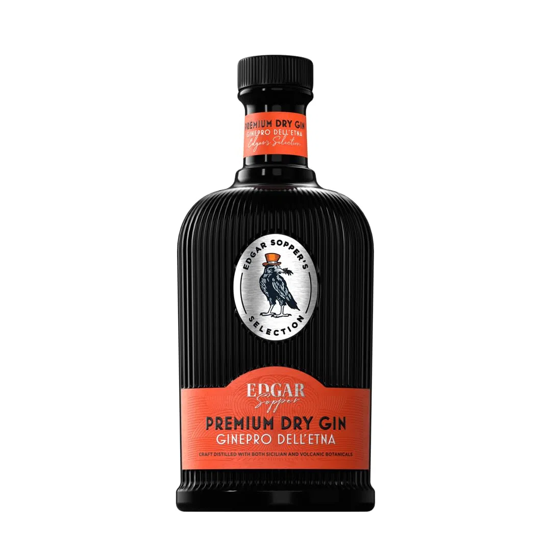 Edgar Sopper Premium Dry Gin 70cl - Ginepro dell’Etna, Arancia Rossa e Ginestra - 45.3% vol.