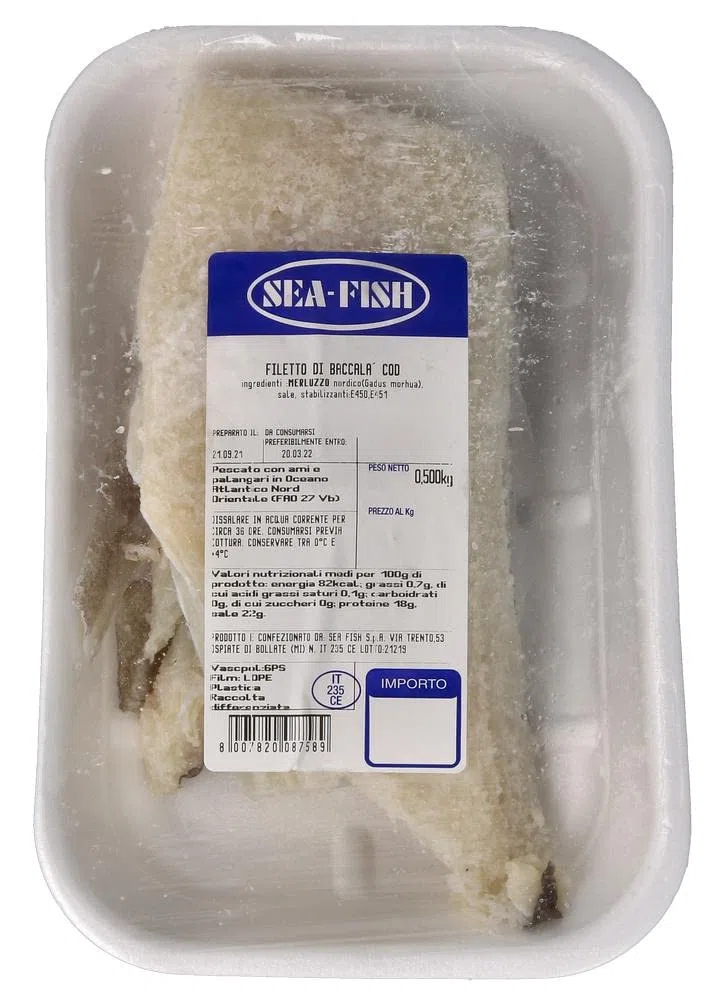 Baccala' Filetto Salato 400/200, 500g