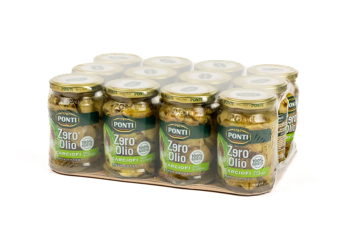 Ponti Carciofi Zero Olio in Confezione da 12 Barattoli da 300 g, Carciofini a Spicchi con Pepe e Limone, Conserva Carciofi Zero Grassi per Antipasti e Contorni, 3600 grammo, 12