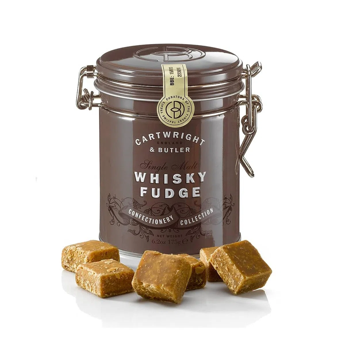 Cartwright & Butler® | Fudge Morbida | Caramelle Fudge Inglesi Lattina Metallo - 175 Gr | Morbide Caramelle Mou Aroma Whisky