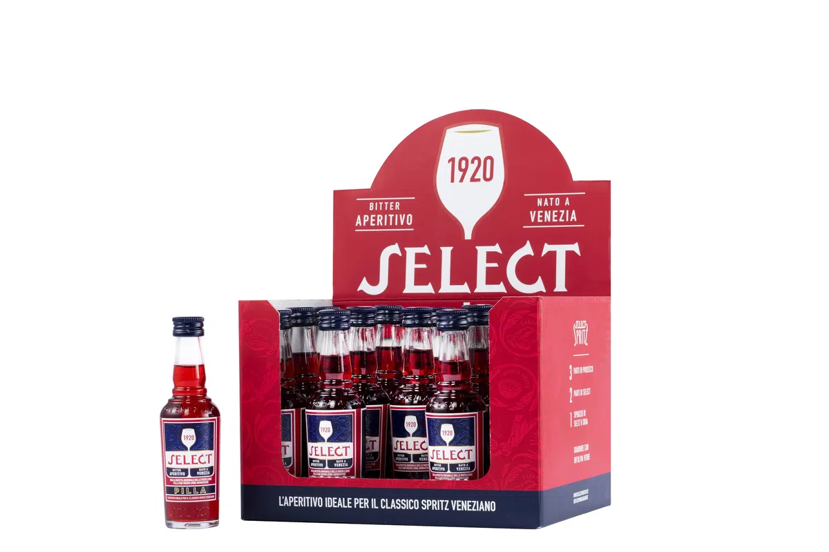 Select 5 cl - Confezione da 20 bottigliette mignon - L'aperitivo per l'autentico Spritz Veneziano - Idea Regalo per Feste - Vol. 17,5%