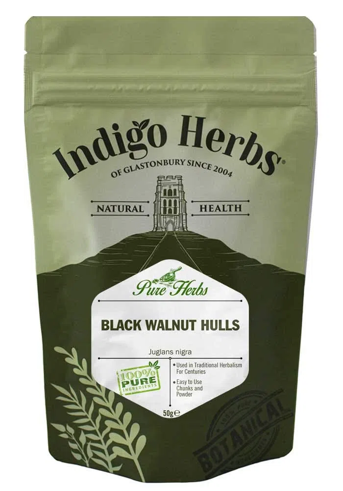 Indigo Herbs Gusci di Noce Nera 50g - Pezzi e Polvere