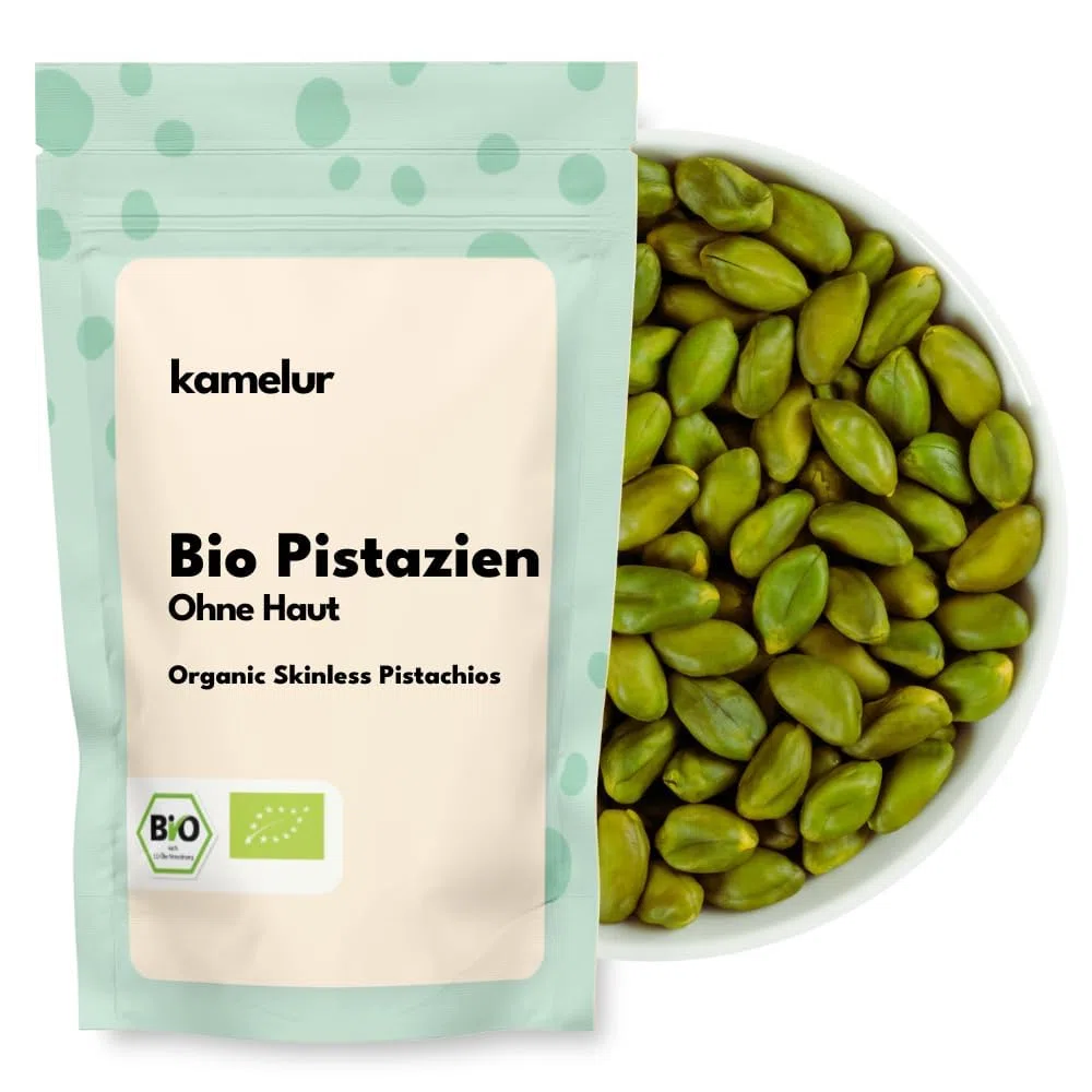 500g di pistacchi verdi BIO senza guscio e senza pelle - pistacchi naturali, sgusciati e non salati