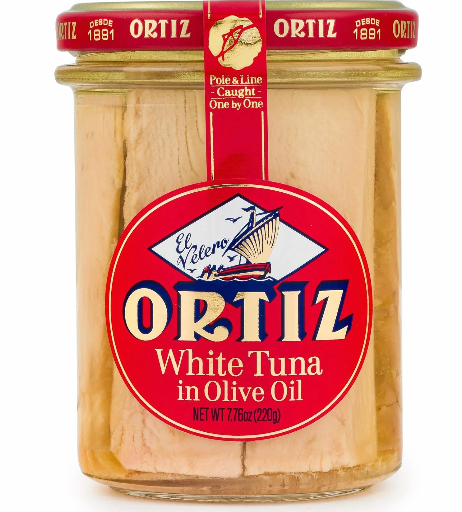 Ortiz - Tonno Bianco allólio d´oliva - Qualità premium assicurata- Il sapore del mare nei vostri pasti- 400 G