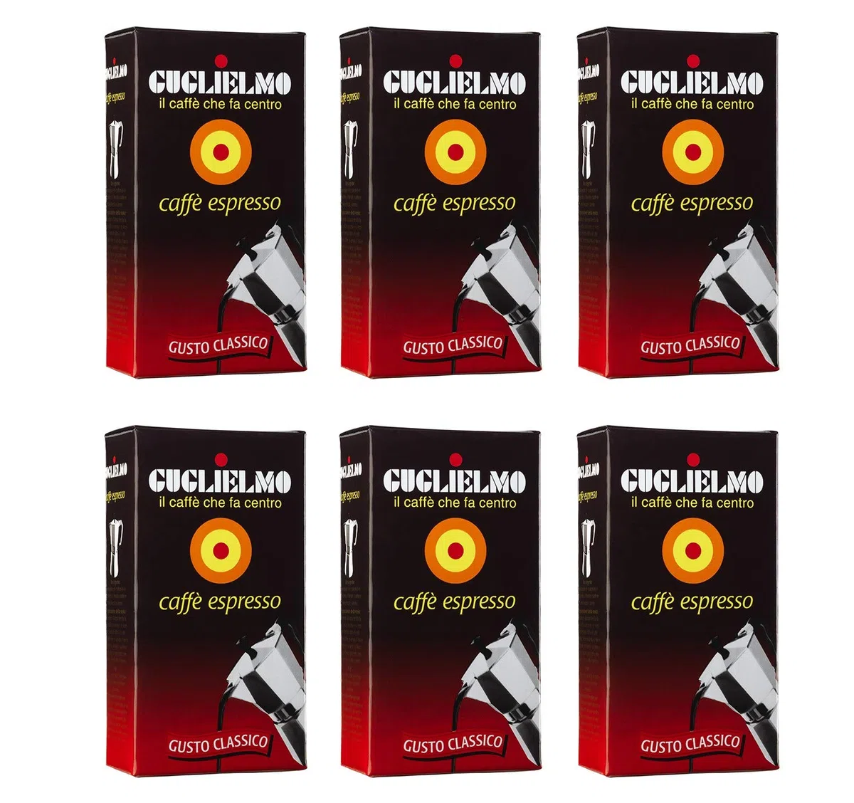 Caffè Guglielmo macinato classico 1500g (6 confezioni da 250gr) "Aroma Caffè" Calabria 1,5 kg caffe