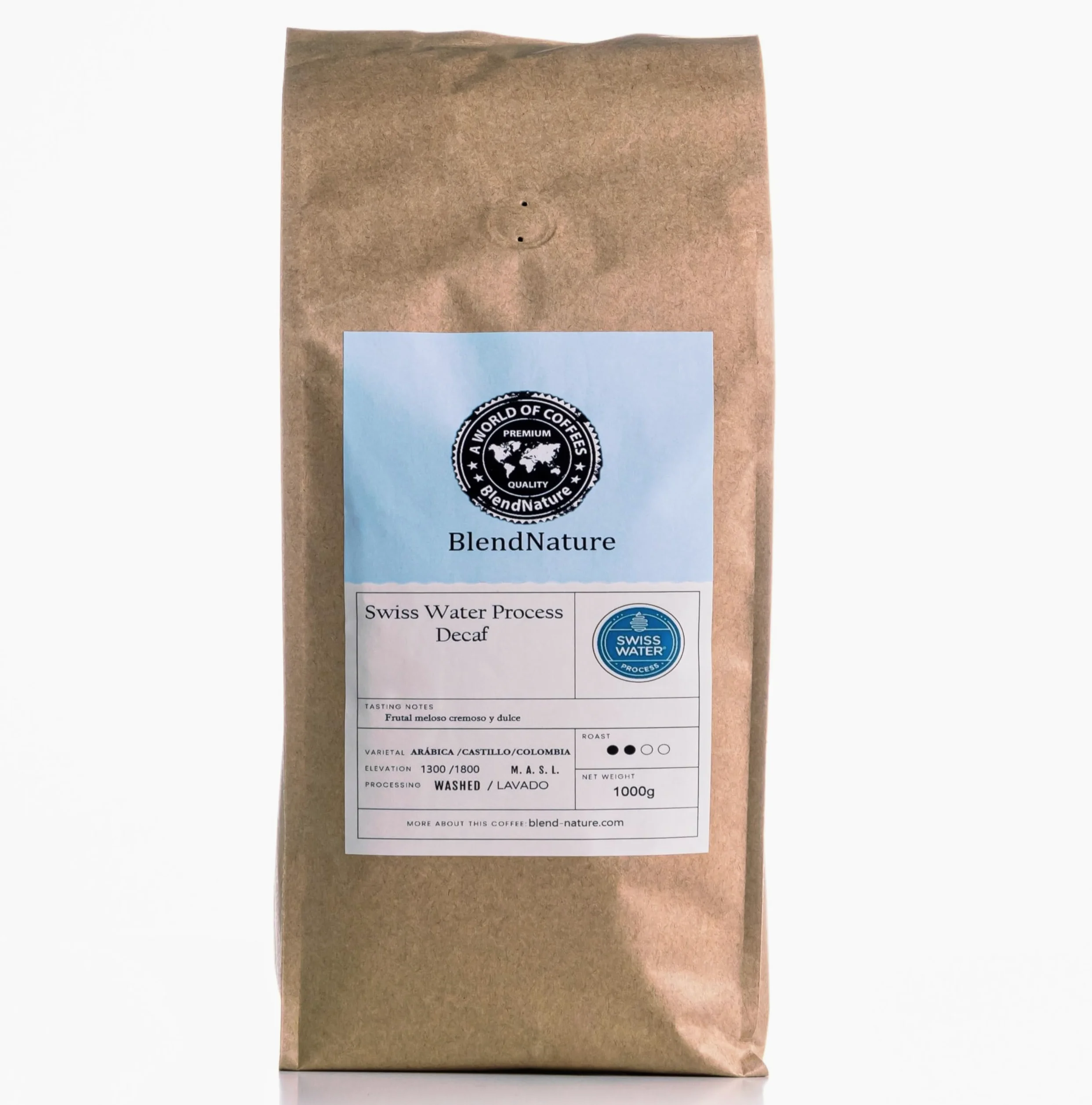 Chicchi di caffè decaffeinato Swiss Water 1 kg naturale-Lavorato in Canada utilizzando solo acqua rimuove la caffeina del 99,9% Conserva tutto il suo sapore-Privo di sostanze chimiche-Tazza regalo