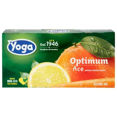 Succo di Frutta Yoga - Optimum - Ace - 8 Pezzi da 3 x 200 ml