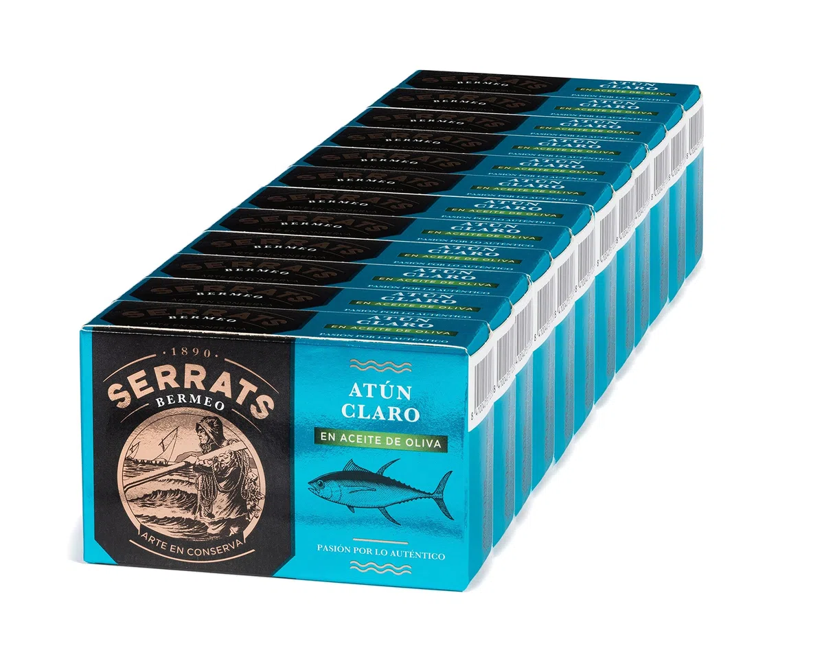 CONSERVAS SERRATS – Tonno in Olio d'Oliva Selezionato - 12 Lattine x 112g (Totale: 1344g) - Lavorazione Artigianale dal 1890 - Senza Glutine - Ricco di Omega 3 – Gourmet