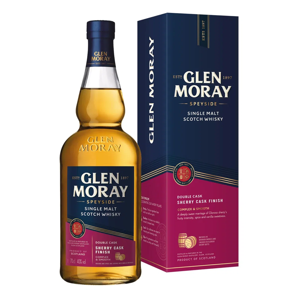 Glen Moray Elgin Classic Sherry Cask Finish 40% Vol. 0,7l in Giftbox