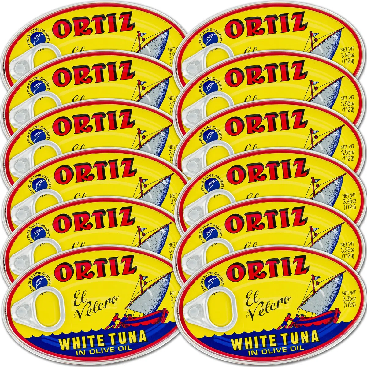 Ortiz Bonito del norte atún en aceite de oliva 3.95 oz oval tin (spain) 12 paquete
