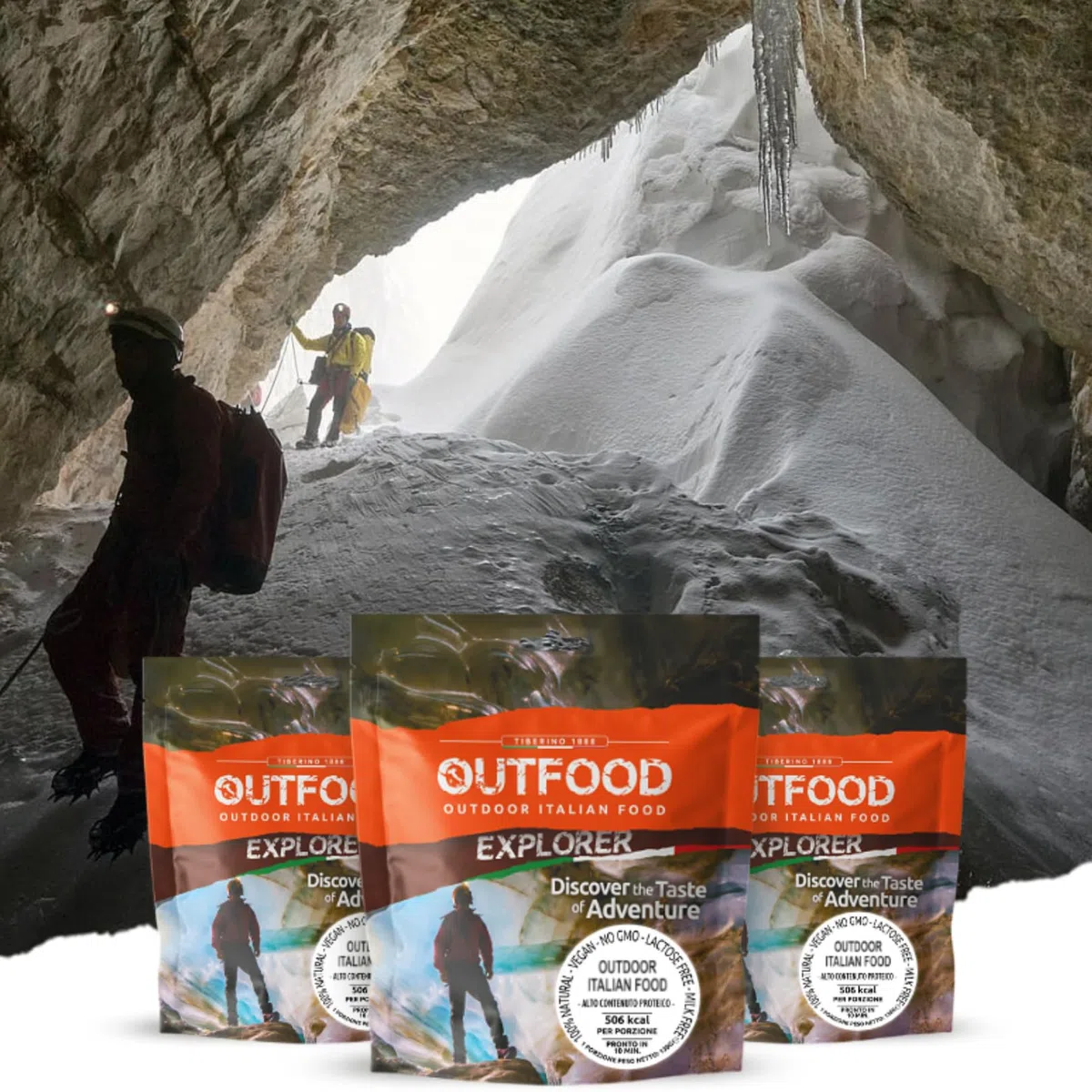 OUTFOOD - The Shelter Pack | Kit 3 Pasti Pronti Outdoor - Porridge al Cocco, Pasta al Pesto, Pasticcio di Patate con bacon | Naturale, Gourmet, Bilanciato - Per Campeggio, Viaggio, Trekking, Avventura