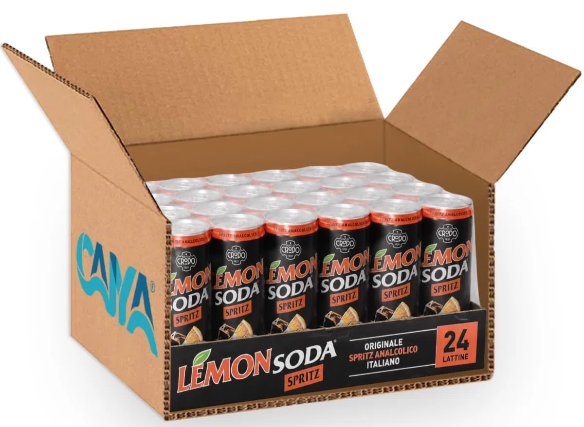 Lemonsoda Spritz Bevanda Analcolica Italiana, Aperitivo Frizzante Gusto Spritz, Drink Analcolico Italiano Box 24x330ml