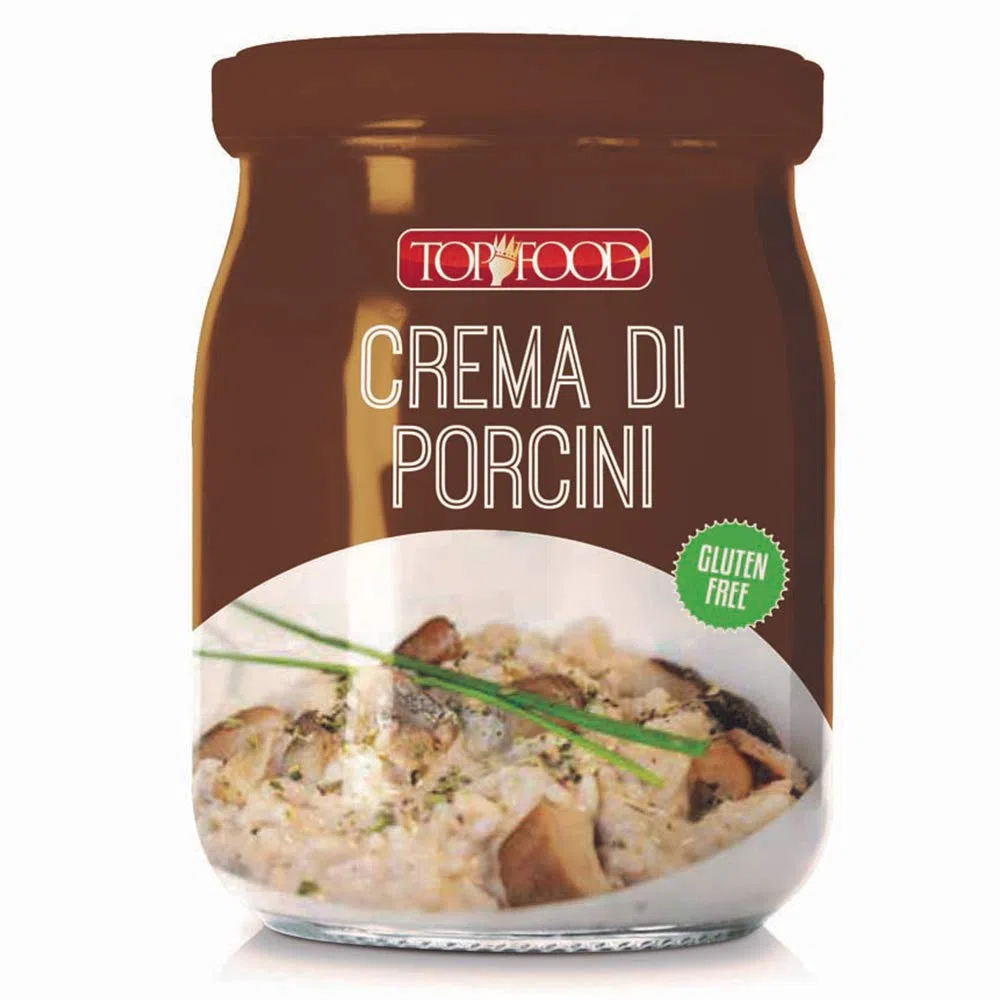 Crema ai Funghi Porcini | Salsa TopFood | 2 Confezioni Vetro 520Gr | 1Kg | Senza Glutine | Vegetariana | Spalmabile | Alta Qualità Artigianale | Gastronomia | Ristorazione