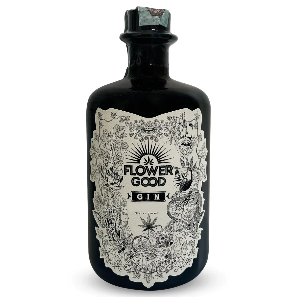 Flower Good Gin, Gin Italiano, con Terpeni della Canapa Varietà Holy Grail, Morbido e Aromatico, Note di Cardamomo e Liquirizia, Made in Italy, 500 ml