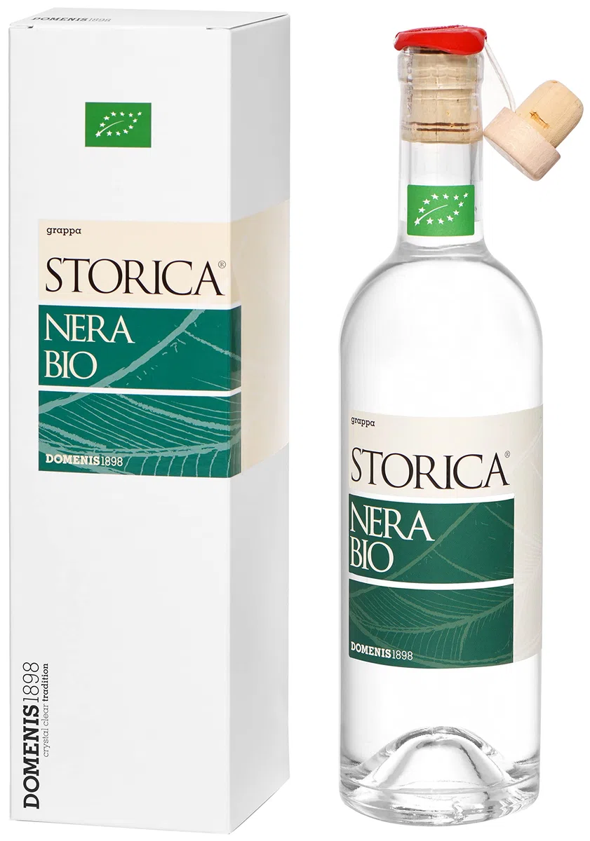 DOMENIS1898 - STORICA NERA BIO grappa biologica 50% vol. bottiglia in vetro da 50 cl con astuccio