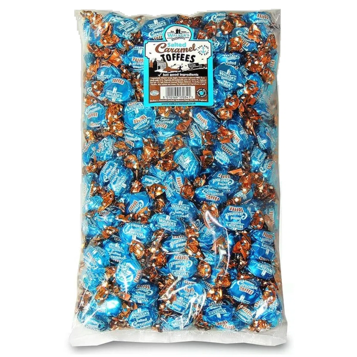 Walkers® | Toffee Caramello Salato | Caramelle Cremose Inglesi Sacco - 2,5 Kg | Caramelle Burro Salato