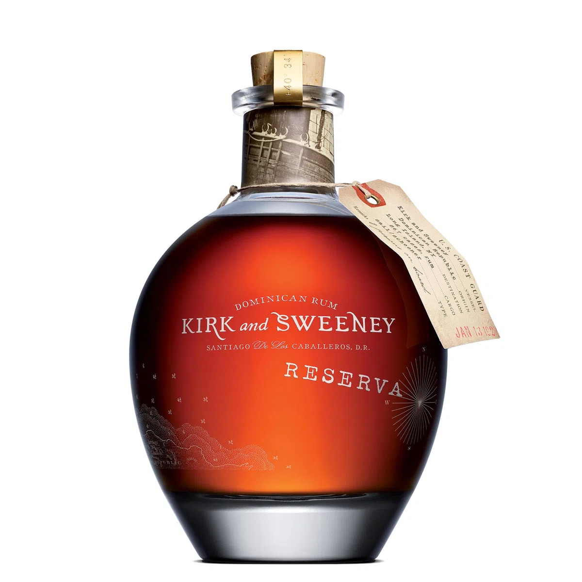 3 Badge - Kirk & Sweeney Reserva, Rum Prodotto in Repubblica Dominicana, Distillato con Metodo Tradizionale e Invecchiato in Botti di Quercia, 40% Vol, Bottiglia in Vetro da 700 ml