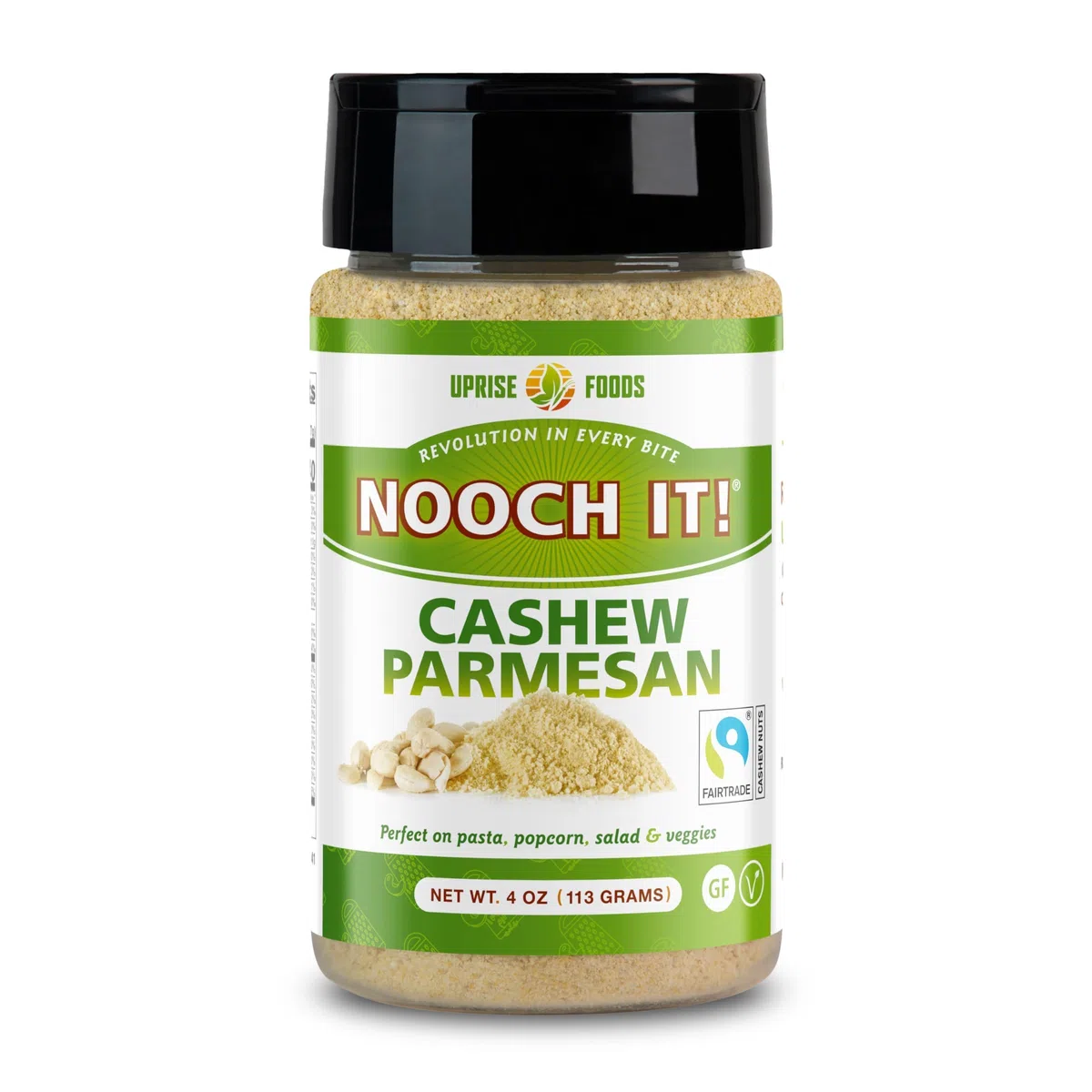 NOOCH IT! Formaggio grattugiato di anacardi senza latticini del commercio equo e solidale | Parmigiano vegano ● Gustosa alternativa al formaggio | 4 once (vegano "Parm", senza glutine)